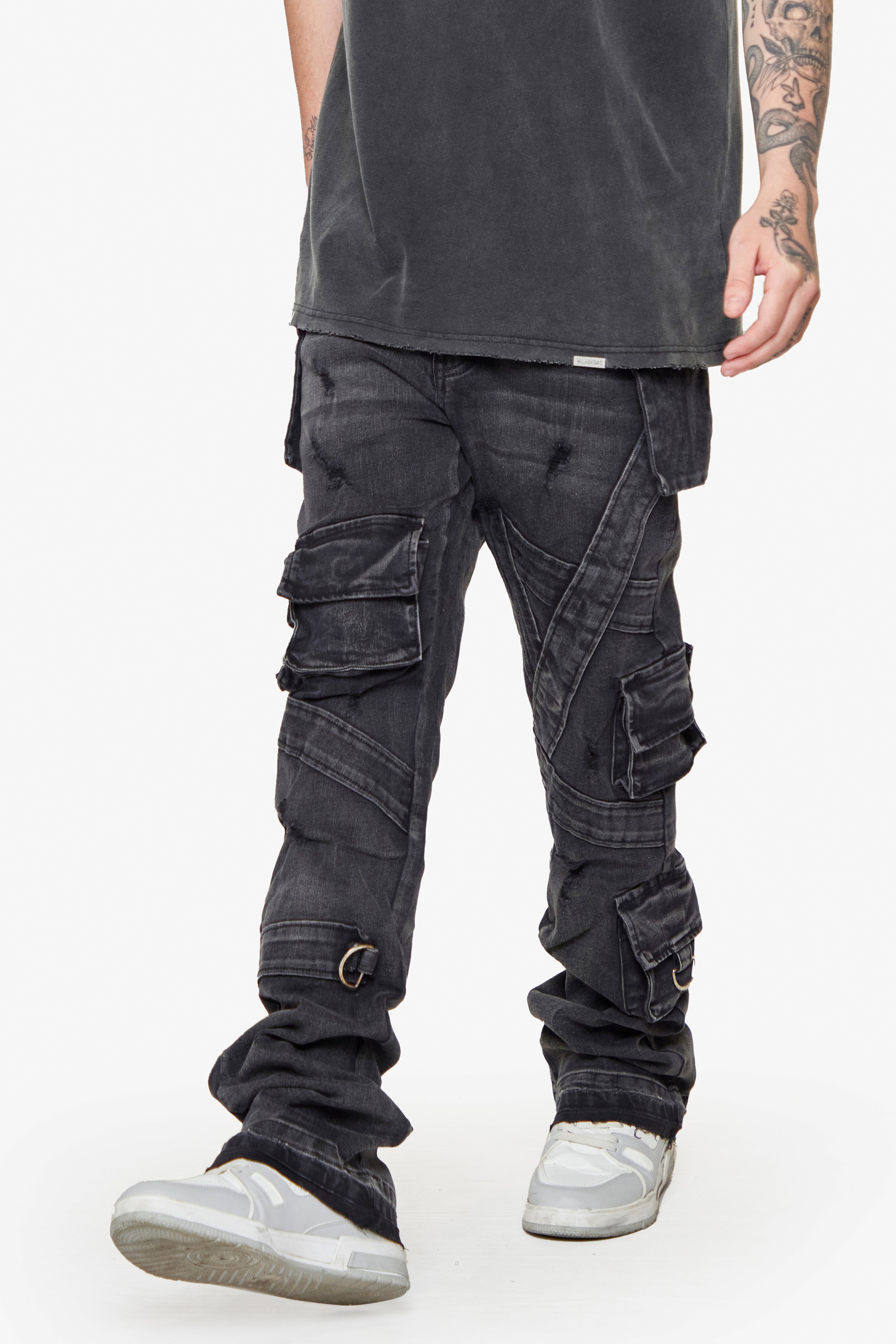 ESNTL LAB STACKED "E.L COMANDO" GREY WASH