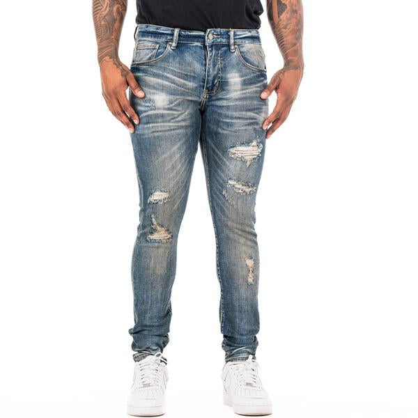 ESNTL LAB JEANS "HAPPY FEET" LT WASH