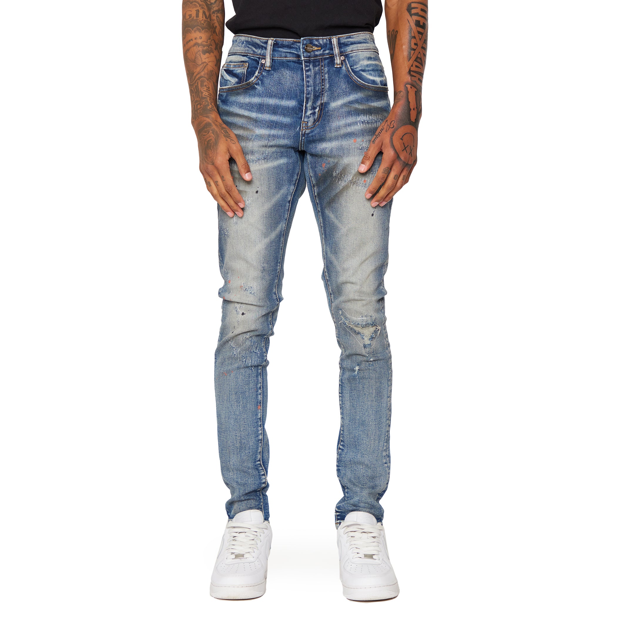 ESNTL LAB JEANS "RIG" BLACK WASHED BLUE