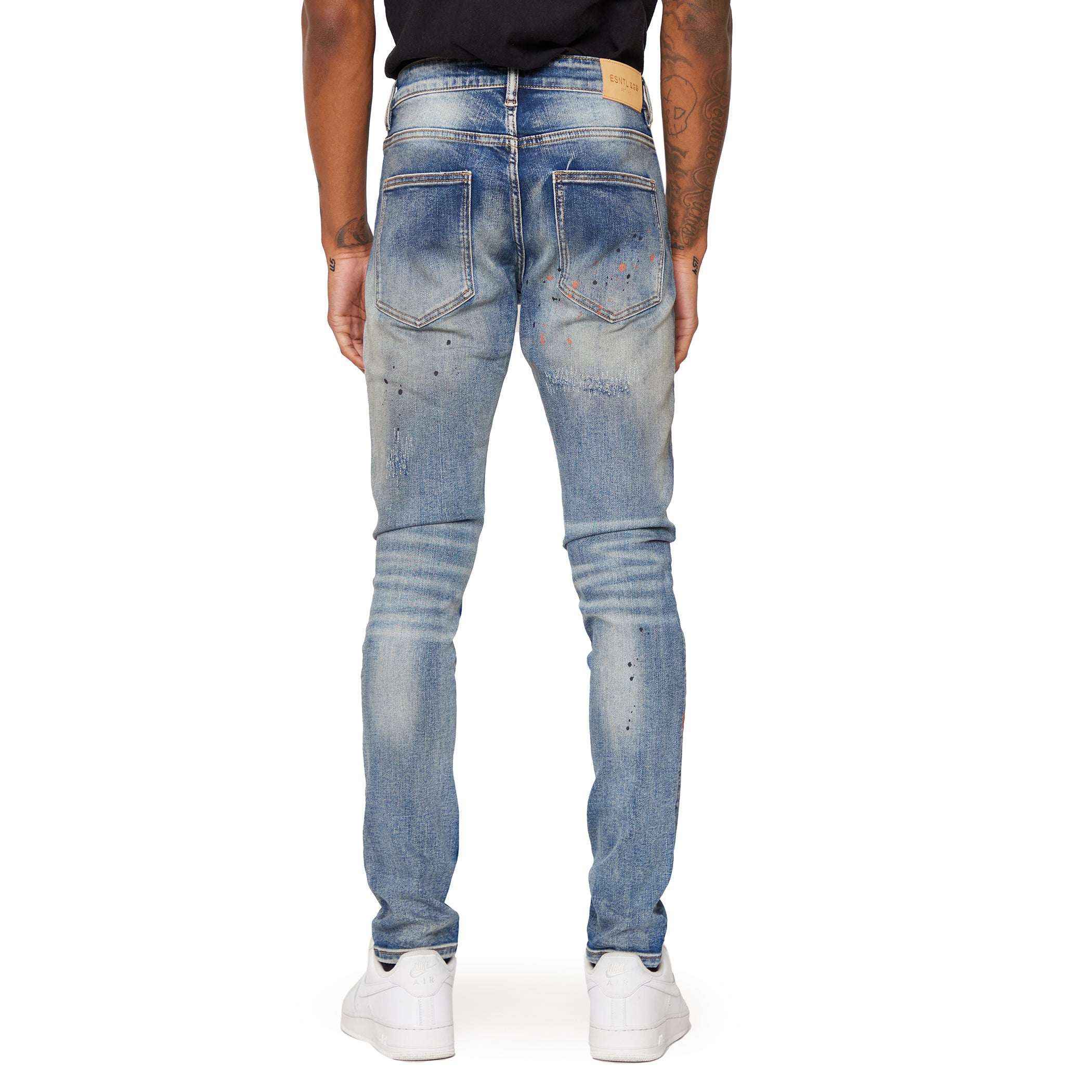 ESNTL LAB JEANS "RIG" BLACK WASHED BLUE