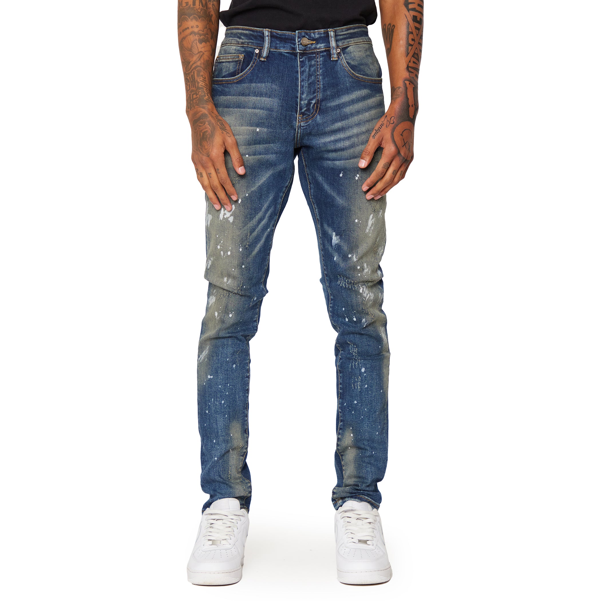 ESNTL LAB JEANS "CRUDE" DIRTY WASH BLUE