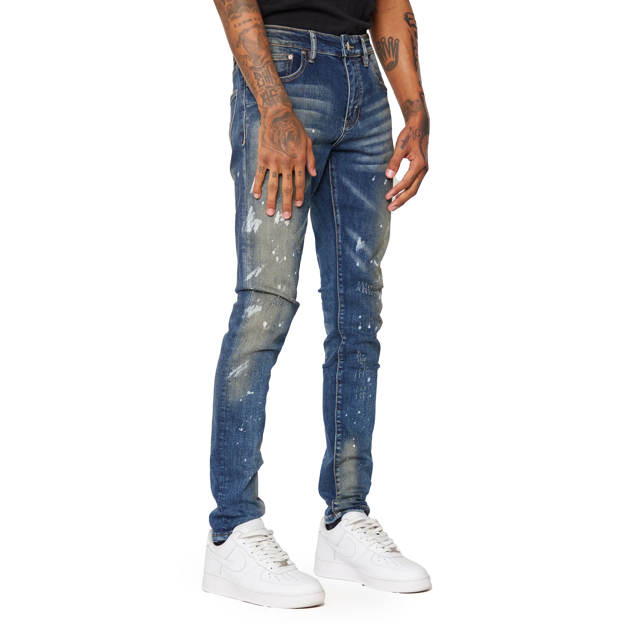 ESNTL LAB JEANS "CRUDE" DIRTY WASH BLUE