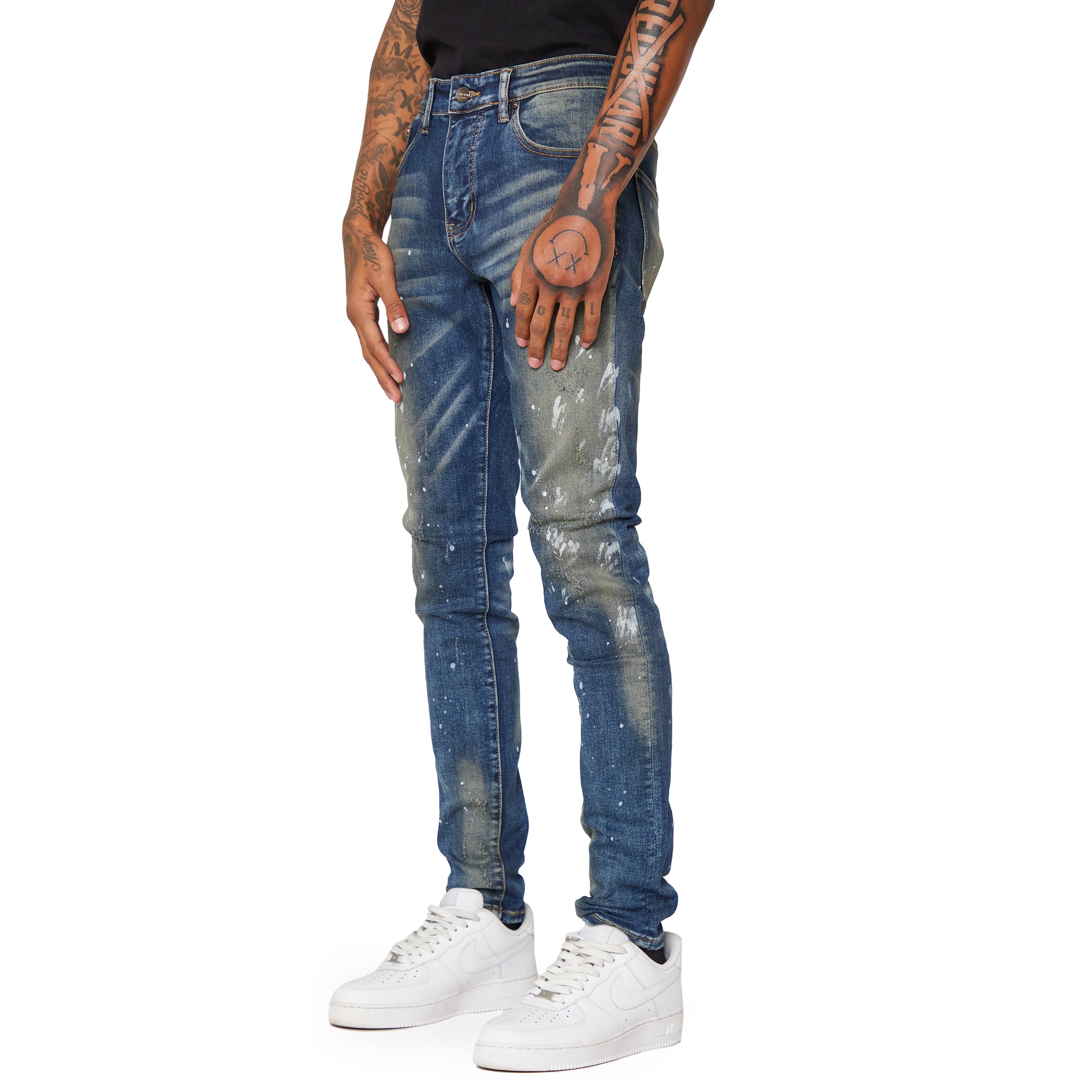 ESNTL LAB JEANS "CRUDE" DIRTY WASH BLUE