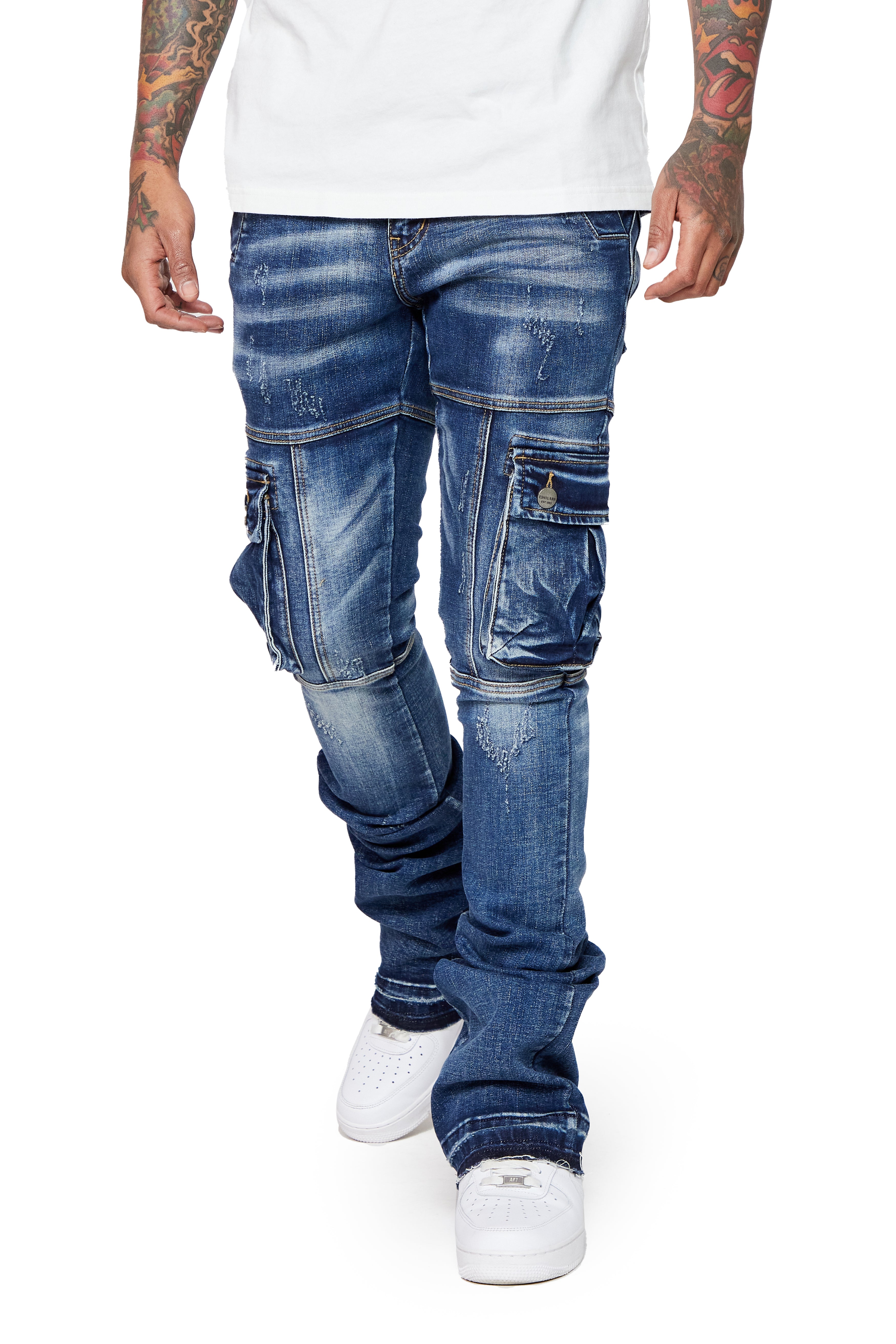 ESNTL LAB STACKED "COUGAR" DK. BLUE