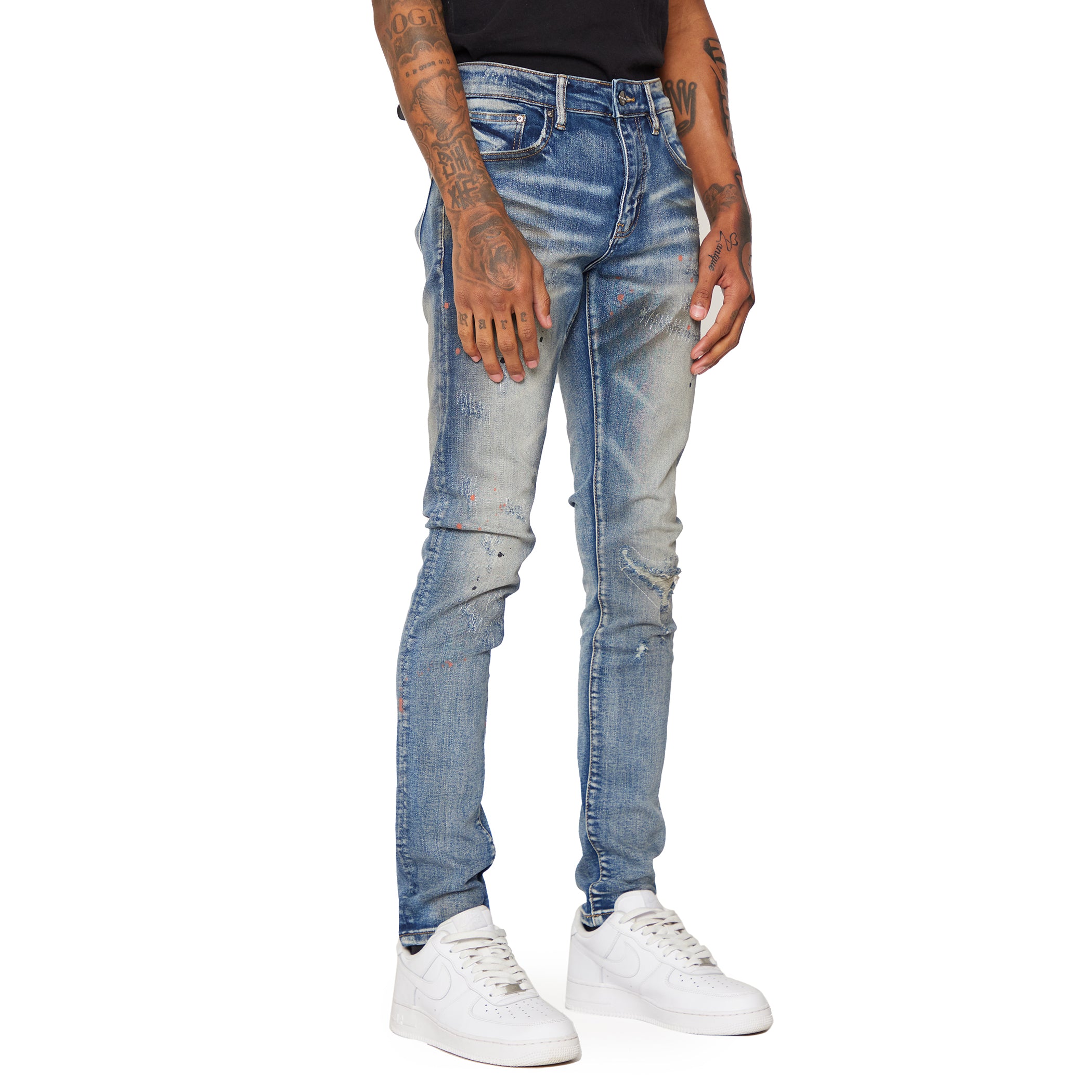 ESNTL LAB JEANS "RIG" BLACK WASHED BLUE