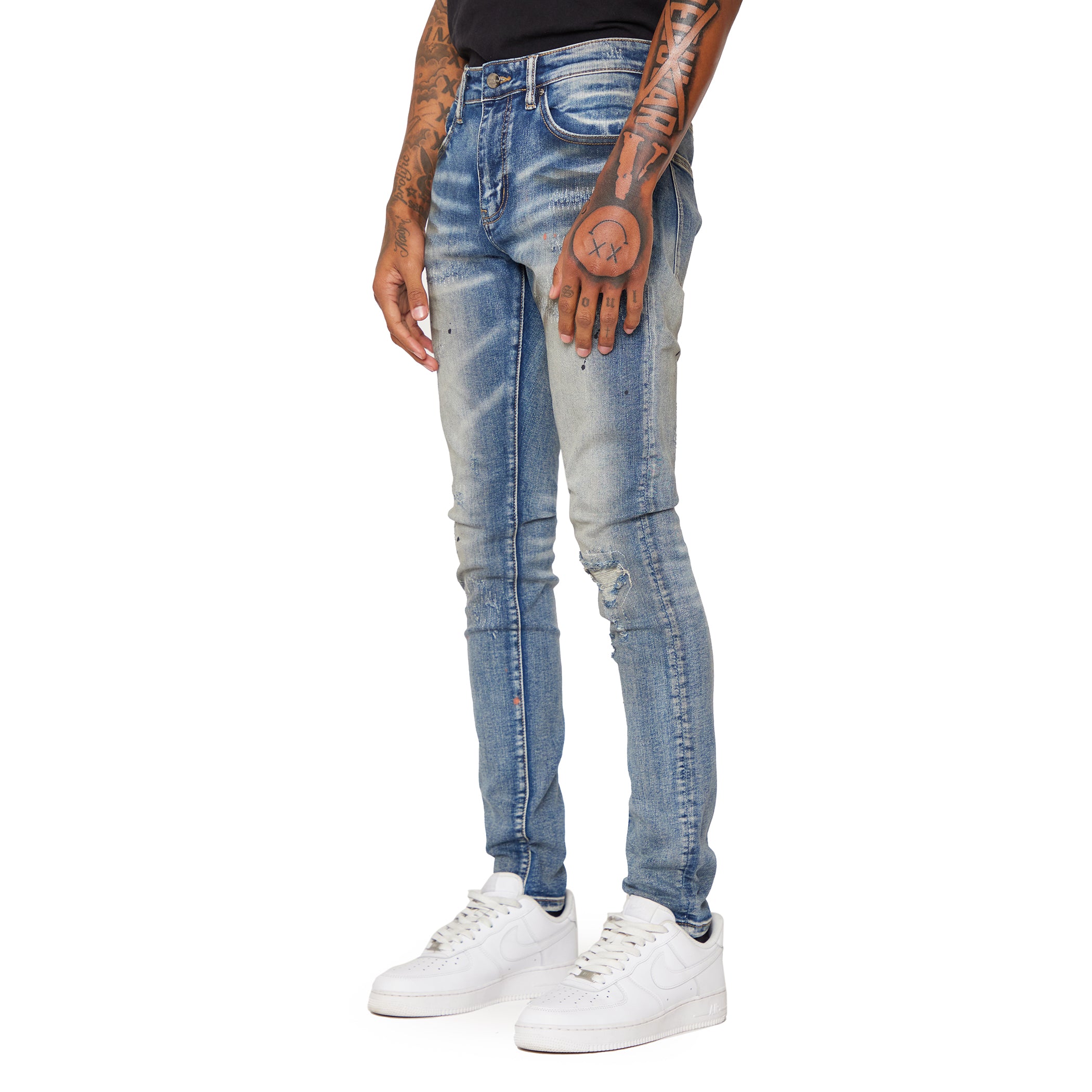 ESNTL LAB JEANS "RIG" BLACK WASHED BLUE