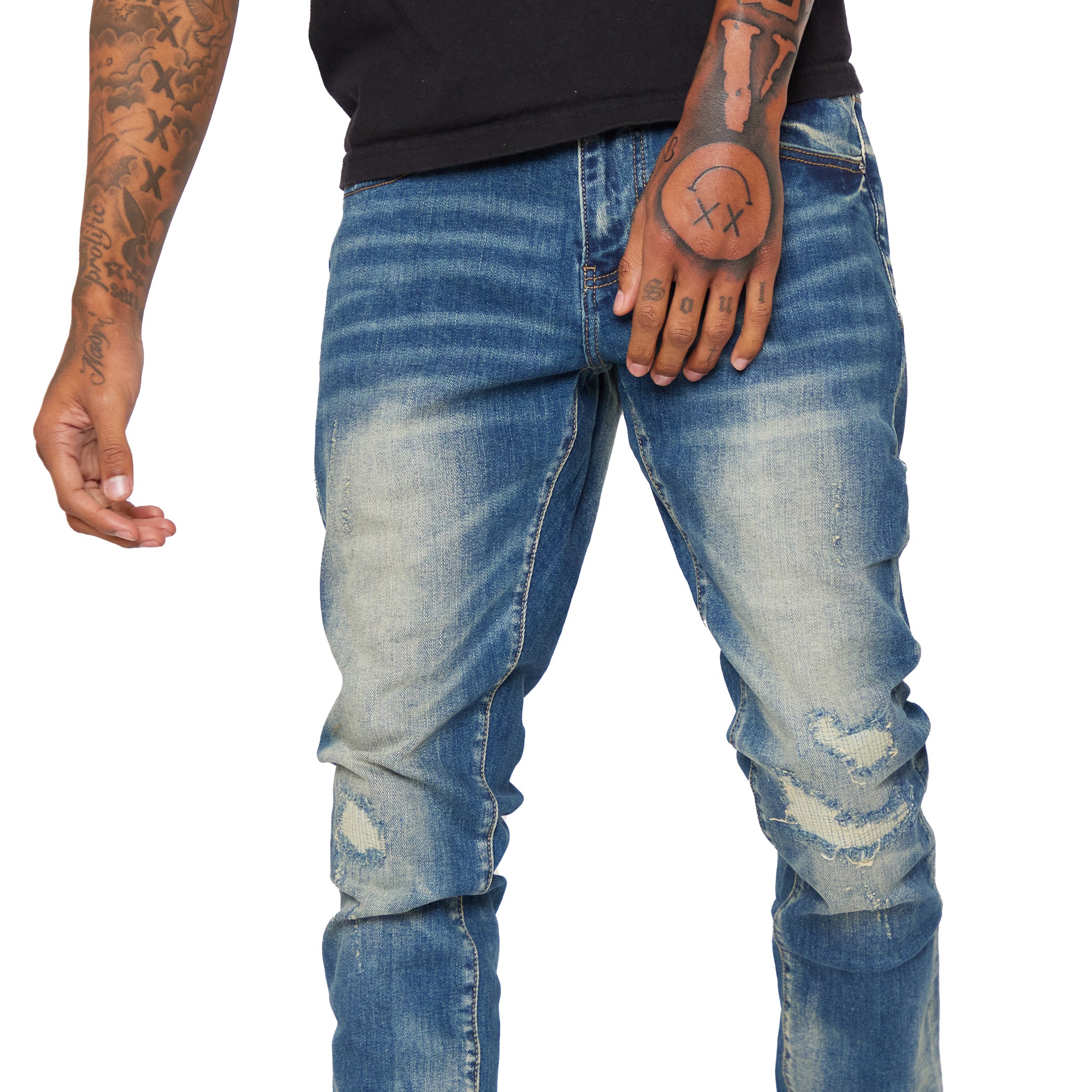 ESNTL LAB JEANS "ENGINEER" WASHED BLUE