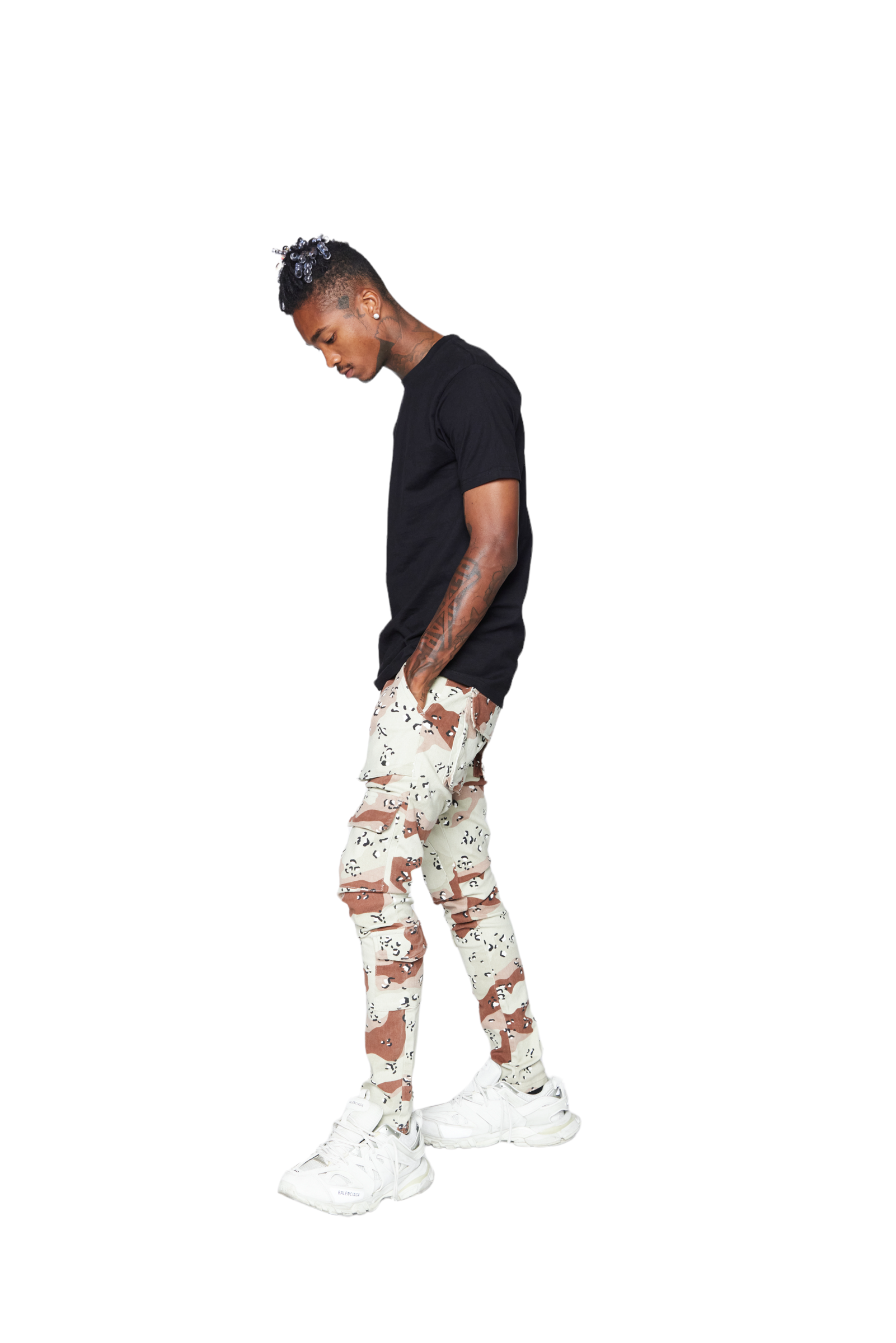 ESNTL LAB JEANS "MAHDI" BROWN CAMO