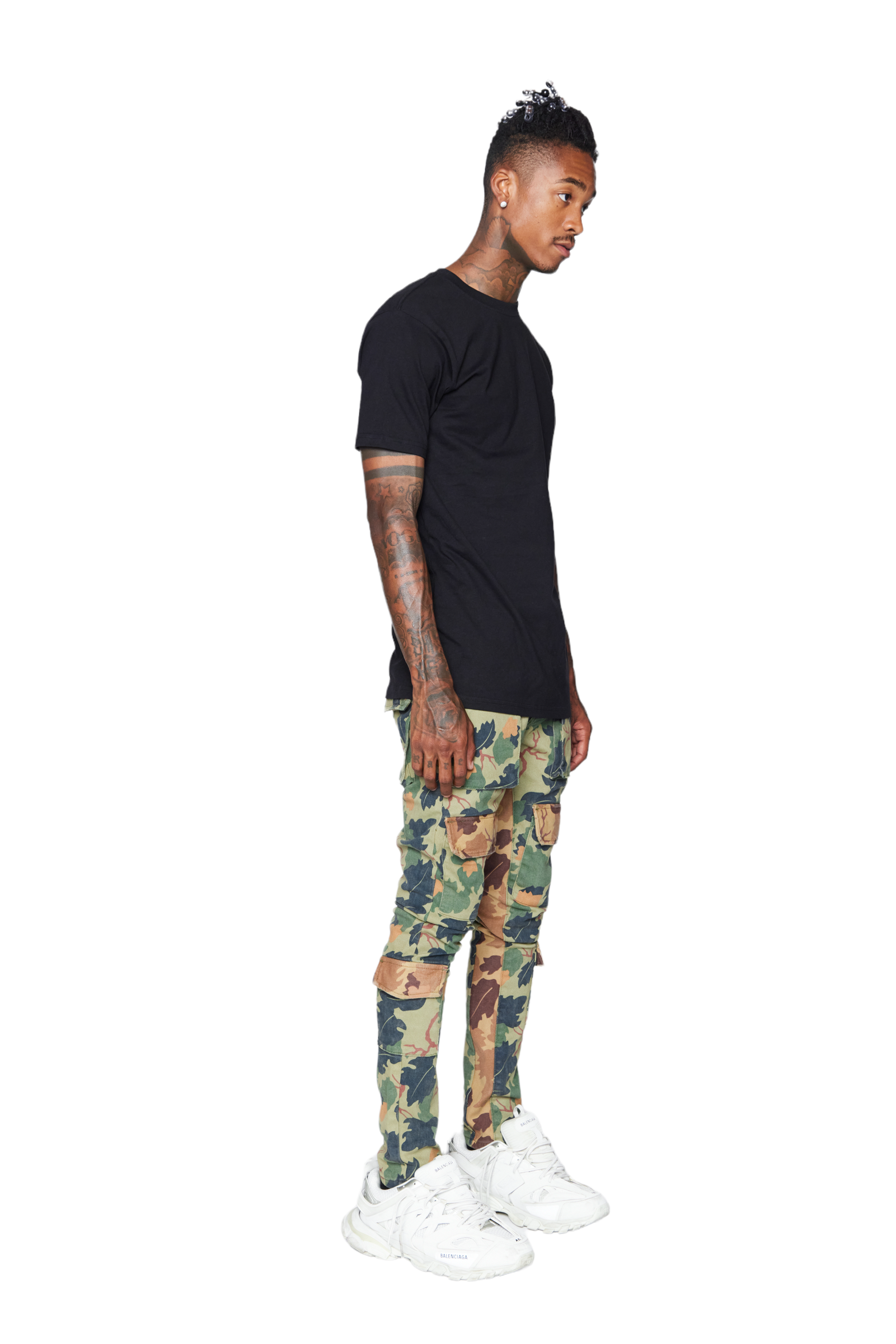 ESNTL LAB JEANS "MAHDI" GREEN CAMO