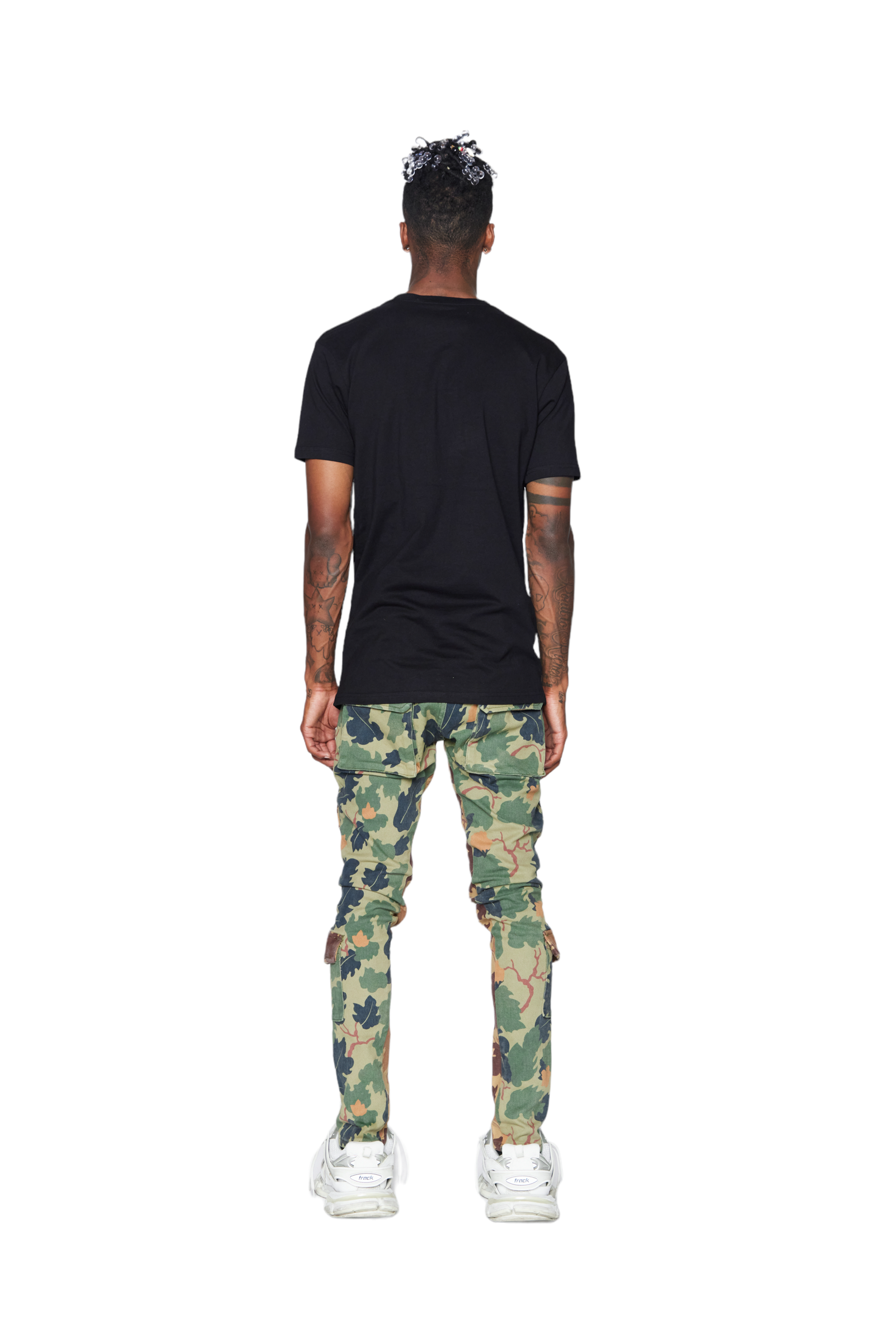 ESNTL LAB JEANS "MAHDI" GREEN CAMO