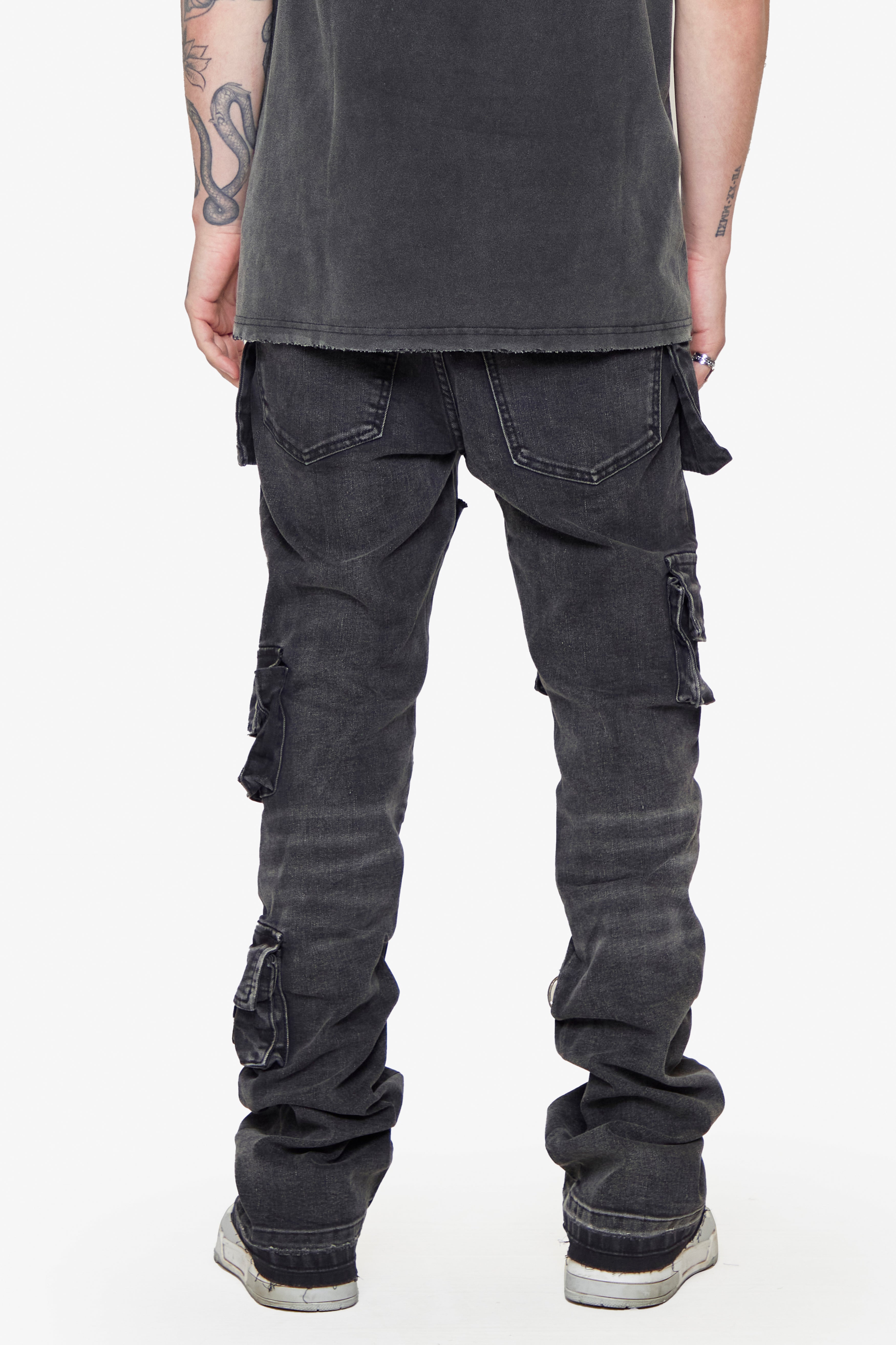 ESNTL LAB STACKED "E.L COMANDO" GREY WASH