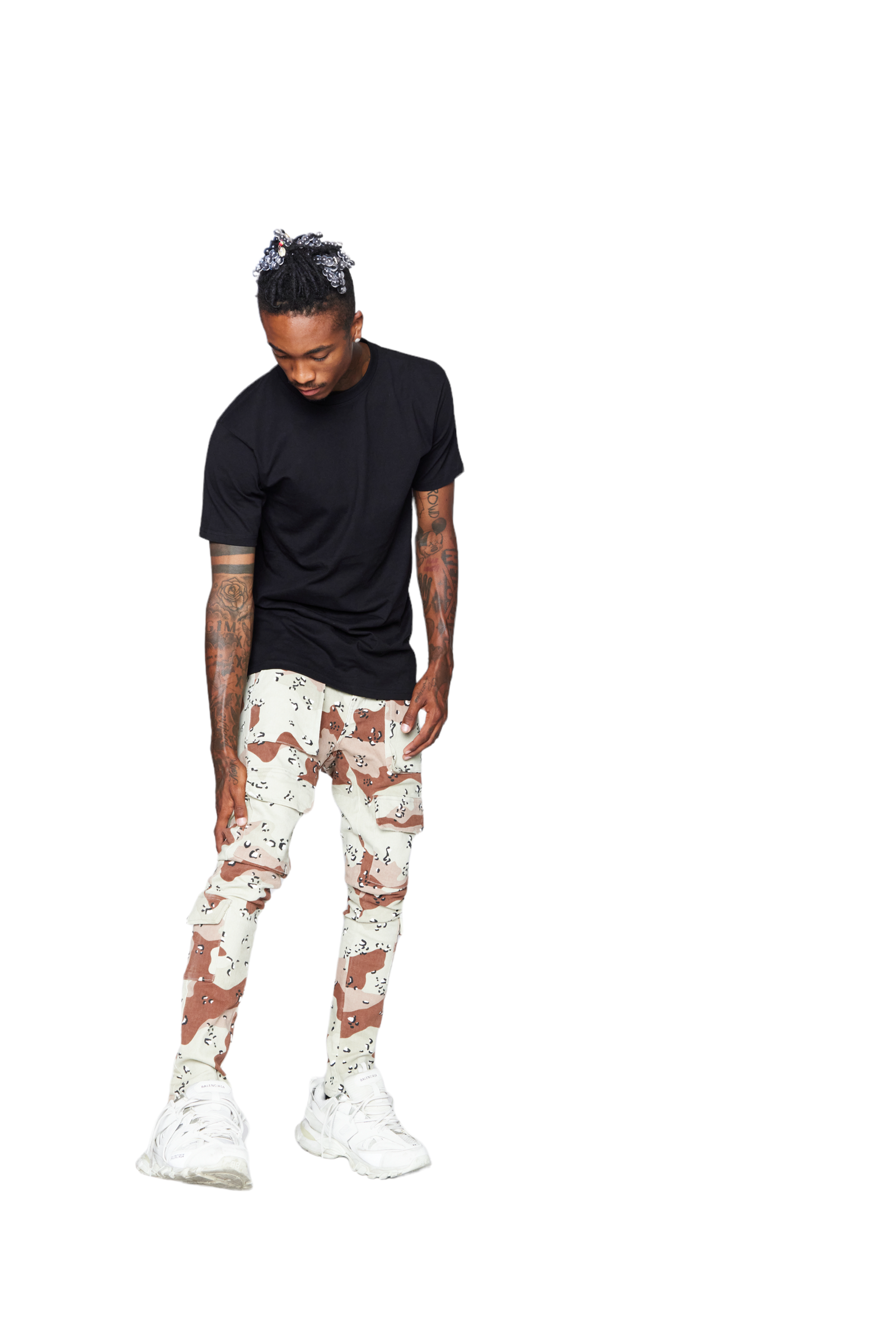 ESNTL LAB JEANS "MAHDI" BROWN CAMO